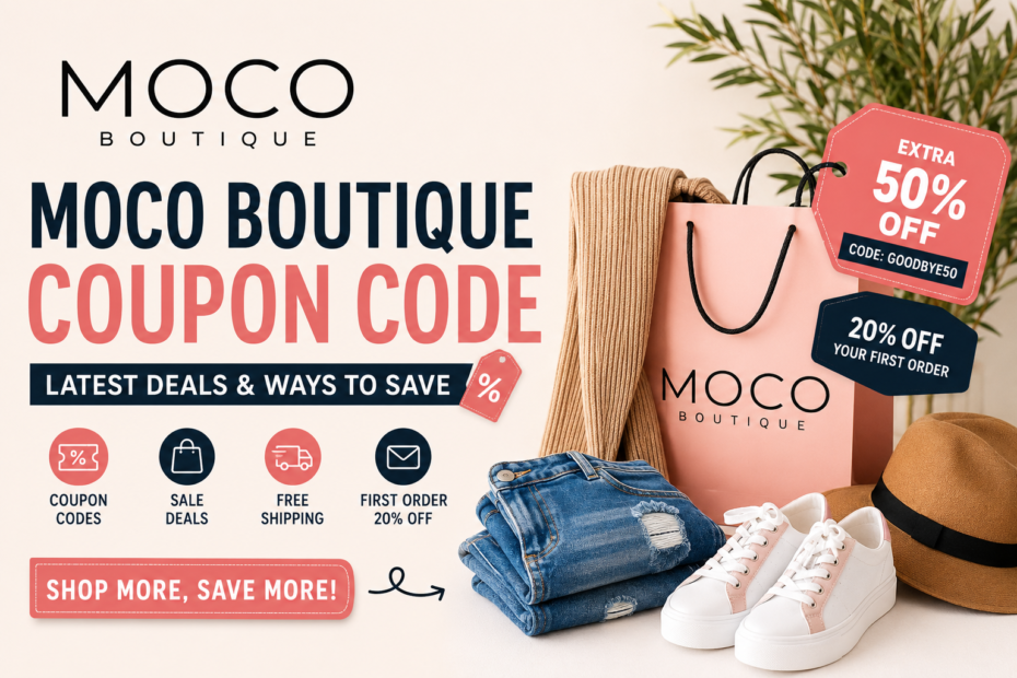 AI-generated featured image for the MoCo Boutique coupon code guide, highlighting current deals and ways to save.